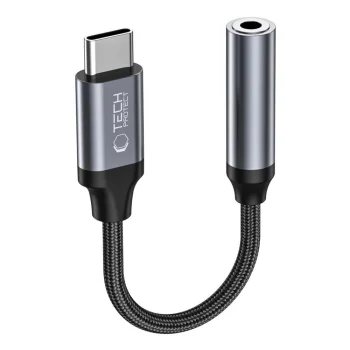 Tech-Protect UltraBoost adapteris iš USB-C į 3.5 mm Mini Jack, juodas