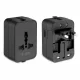 Tech-Protect TA300 kelioninis adapteris EU / UK / US / AU, USB-A / USB-C, juodas