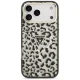 Guess IML Leopard Glitter Triangle MagSafe dėklas iPhone 17/18 Pro Max, juodas