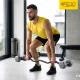 Hantelių jungtis į lenktą grifą 4FIZJO 103 cm, juoda