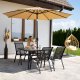 Sodo stalas MultiGarden, 120x70 cm, stiklas, juodas