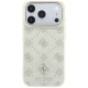 Guess Peony 4G Small Logo MagSafe dėklas telefonui iPhone 17 Pro / 18 Pro, smėlio spalvos