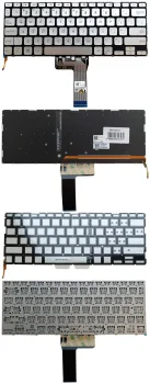 Klaviatūra Asus X409, A412, X412, R423, R424 su apšvietimu, US, sidabrinė