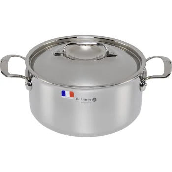 De Buyer Affinity nerūdijančiojo plieno puodas su dangčiu 24 cm 5,4 l