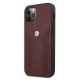BMW dėklas iPhone 12 / 12 Pro telefonams Leather Curve Perforate, raudonas