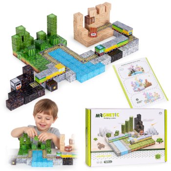 Multistore Magnetic Building Blocks for Kids, 169 Pieces