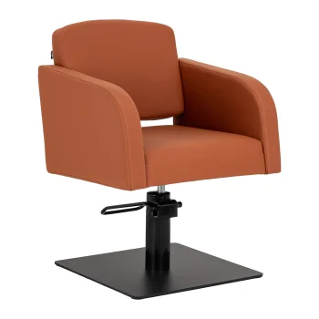 Gabbiano Elda hairdressing chair, brown with black base