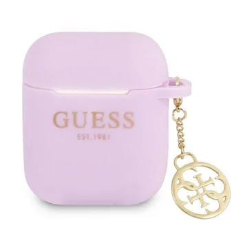 Guess Silicone Charm 4G Case for AirPods 1/2, Purple