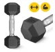 4Fizjo Steel HEX Dumbbell 1 x 2.5 kg, Black