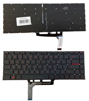 Extra Digital MSI GF63 / GS65 / PS63 klaviatūra su raudonu apšvietimu (US), juoda