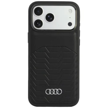Audi GT Synthetic Leather MagSafe dėklas iPhone 18 Pro Max / 17 Pro Max, juodas