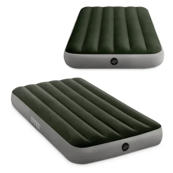 Intex 64107 Single Air Mattress, 191x99 cm, Grey/Green
