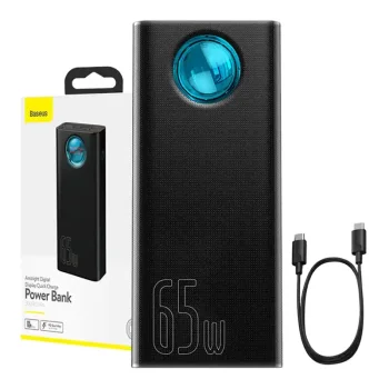 Išorinė baterija Baseus Amblight 30000mAh 65W, juoda