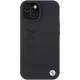 BMW dėklas iPhone 15 telefonui Leather Hot Stamp, juodas