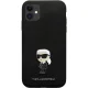 Karl Lagerfeld dėklas iPhone 11 telefonui Silicone Ikonik Metal Pin, juodas