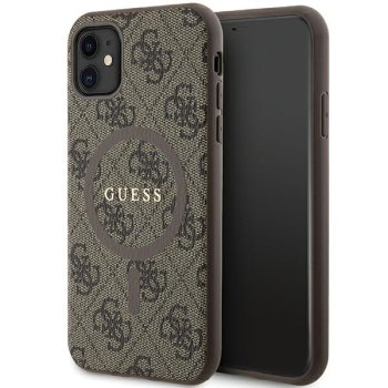 Guess iPhone 11 / XR Case 4G Collection Leather Metal Logo MagSafe, Brown