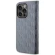 Karl Lagerfeld iPhone 14 Pro atverčiamas dėklas Saffiano Monogram, sidabrinis