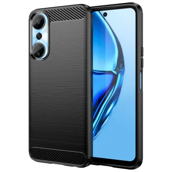 Dėklas telefonui Infinix Hot 20 Carbon Case, lankstus TPU, juodas