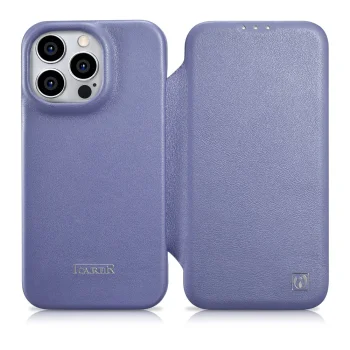 Icarer odinis atverčiamasis dėklas „iPhone 14 Pro Max“ su MagSafe, šviesiai violetinis