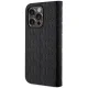 Apple iPhone 14 Pro Max 6.7\" Karl Lagerfeld Saffiano Monogram Bookcase Cover (KLBKP14XSAKLHPK), Black