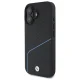 BMW dėklas „iPhone 16“ telefonui „Sign Leather Textured And Line MagSafe“, juodas