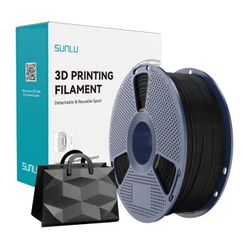 3D spausdintuvo plastikas Sunlu TPU Silk, 1.75 mm, 1 kg, juodas