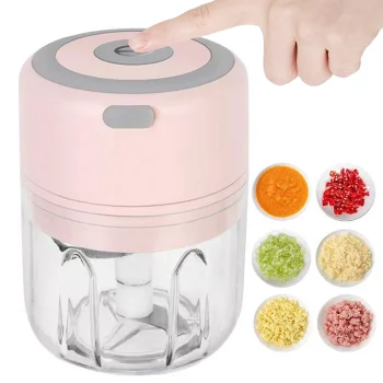 Elektrinis daržovių ir žolelių smulkintuvas, 250 ml, USB, baltas