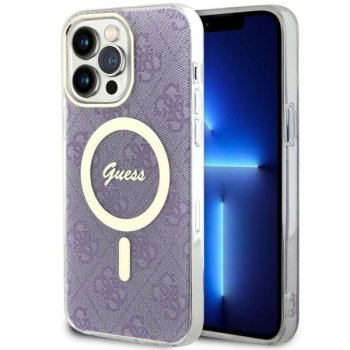 Guess dėklas iPhone 14 Pro Max telefonui 4G MagSafe, violetinis