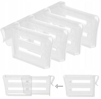 Adjustable Refrigerator Drawer Organizer, 4 pcs, Transparent