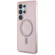 Guess Glitter Circle Classic Logo MagSafe dėklas Samsung Galaxy S25 Ultra, rožinis