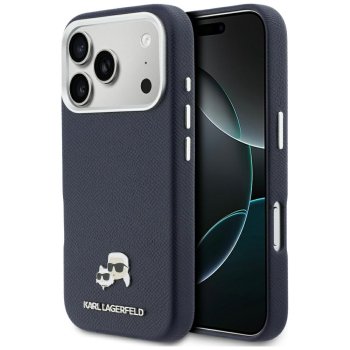 Karl Lagerfeld Karl & Choupette Saffiano MagSafe dėklas iPhone 17 Pro Max, mėlynas