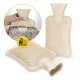 4Fizjo Kids Hot Water Bottle with Plush Sloth Cover, 0.75L, Beige