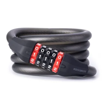 Rockbros RKS507 5-Digit Combination Steel Cable Bicycle Lock 180cm Black