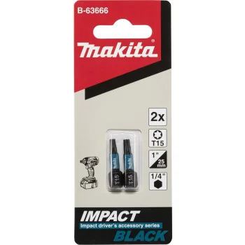 Makita Impact Black T15 sukimo antgaliai 25 mm, 2 vnt. (B-63666)