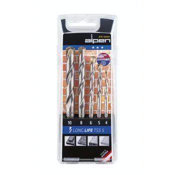 Mūro ir akmens grąžtų rinkinys Alpen TSS 5 LL, 4–10 mm, 5 dalių