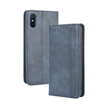 Retro stiliaus atverčiamasis dėklas Xiaomi Redmi 9A, mėlynas