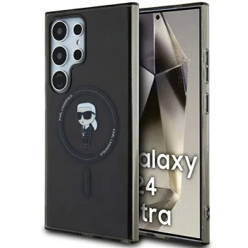 Karl Lagerfeld IML Ikonik MagSafe dėklas telefonui Samsung Galaxy S24 Ultra, juodas