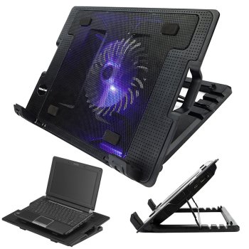 Aušinimo stovas nešiojamam kompiuteriui su LED apšvietimu 17", juodas