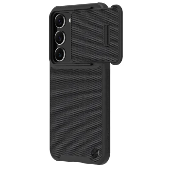 Apsauginis dėklas Nillkin Textured S Case telefonui Samsung Galaxy S23+ su kameros dangteliu, juodas