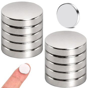 Neodimo magnetai 10x2 mm, cilindriniai, 10 vnt.