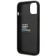 BMW dėklas iPhone 14 Plus telefonui Leather Stamp Tricolor, juodas