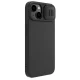 Nillkin CamShield Silky Silicone dėklas iPhone 14 Plus su kameros dangteliu, juodas