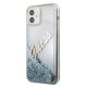 Guess iPhone 12 mini dėklas Glitter Vintage Script, mėlynas