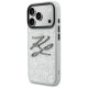 Karl Lagerfeld IML Glitter KL Diamond dėklas iPhone 17 Pro Max, sidabrinis
