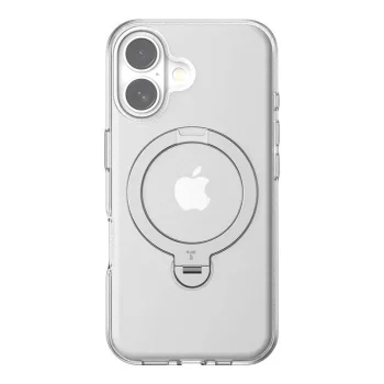 Torras Ostand Spin dėklas telefonui iPhone 16 Plus, skaidrus