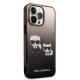 Karl Lagerfeld dėklas iPhone 14 Pro telefonui, juodas gradientas