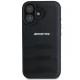 Mercedes-Benz iPhone 16 dėklas AMG Leather Debossed Lines, juodas