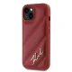 Karl Lagerfeld dėklas iPhone 15 / 14 / 13 Diagonal Quilted Script, raudonas