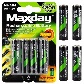 Įkraunamos baterijos AA R6 Ni-MH 1.2V 4800 mAh, 4 vnt.