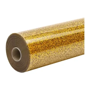Termo perkėlimo plėvelė su blizgučiais HTVRONT KZ-SGH-1908-2USH, 30.5 cm x 90 cm, auksinė